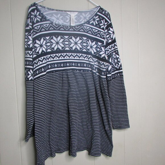 Ma Cherie Maternity Shirt M 3/4 Sleeve Black White - Picture 2 of 11